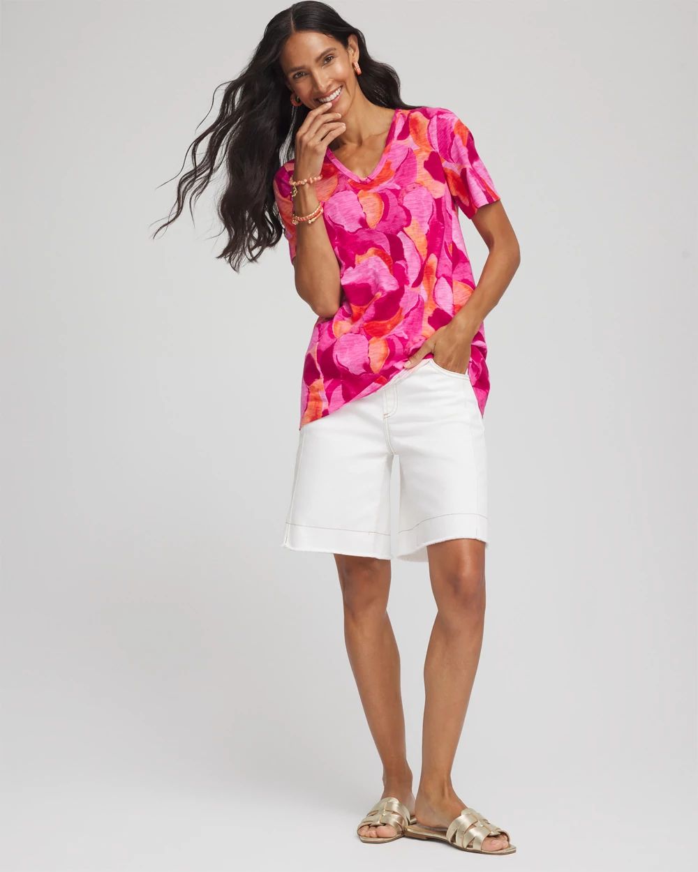 Watercolor Short Sleeve Forward-Seam Tee | Chico's